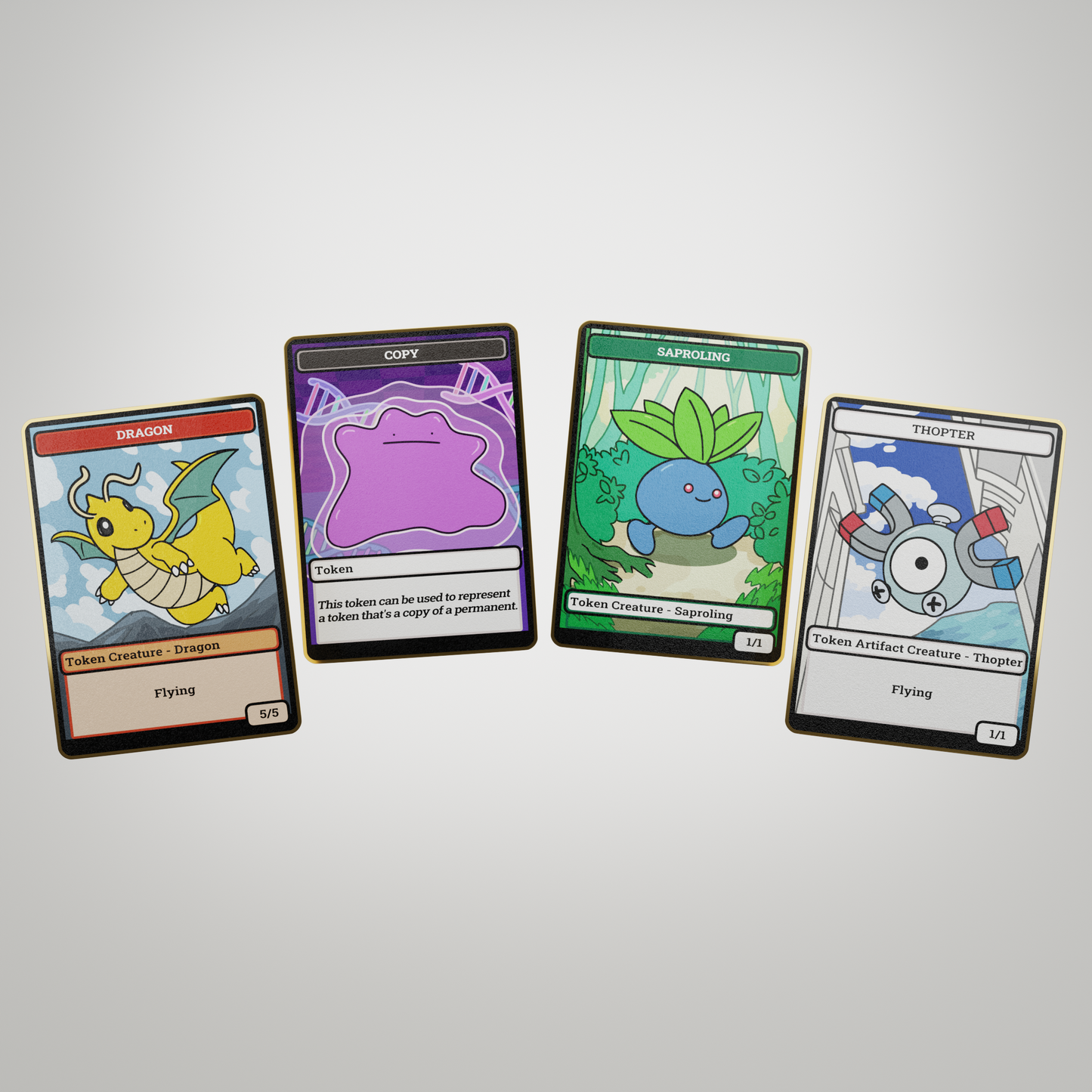 Magic The Gathering X Pokémon Custom Metallic Tokens
